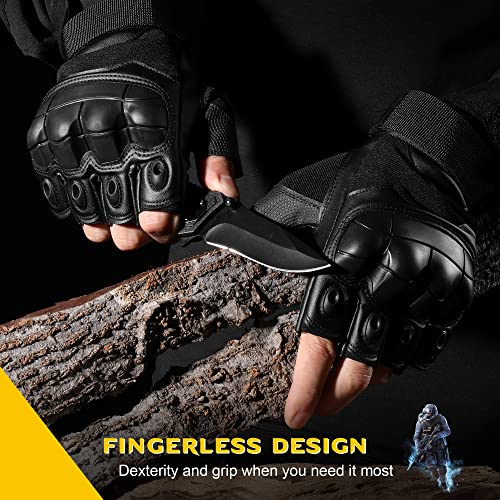 Image of WTACTFUL Tactical Fingerless Gloves Men Women, Breathable Anti-Slip