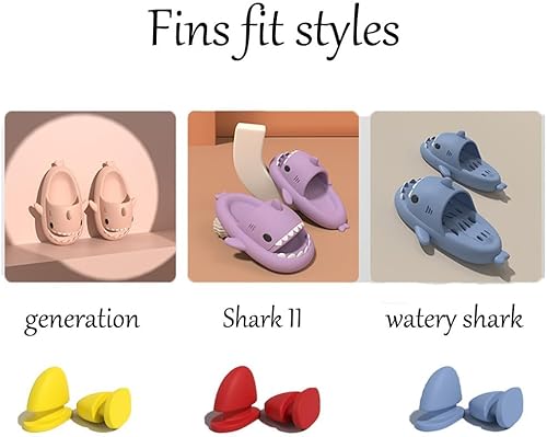 Miniatura 9 de Zureto Un par de aletas de tiburón deslizantes, pantuflas Cloud Shark de repuesto, aletas superiores de repuesto, accesorios de bricolaje Panda,Pez