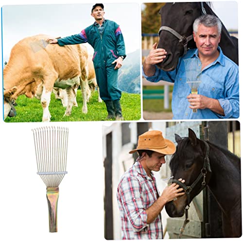 iplusmile Escova De Remoção De Metal De Ferro Ancinho De Cabelo Fazenda Para Gado Vaca Grooming Rasp