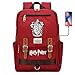 DDDWWW Sac d'école Magique Unisexe Gryffondor Academy Sac à Dos, Sacs de Jour décontractés de randonnée et de Cyclisme Harry P 42CM/30CM/16CM Rouge