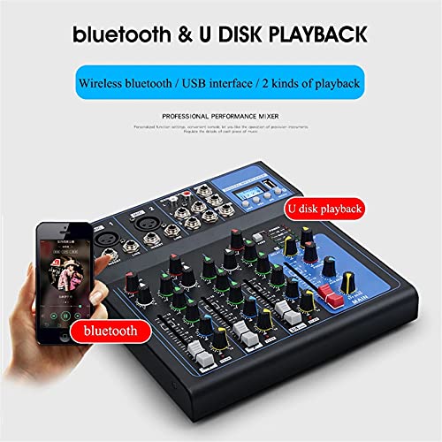 WanuigH Audio-Mixer 4-kanaals Bluetooth DJ-Mic-USB-drive spelen-compensatie aanpassing audiomic Contrl Eenvoudige… - Image 4