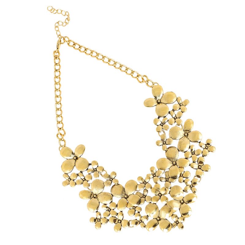 SOHI Womens Botanical Cluster Necklace For Casual Wear | Gold Colour | Alloy Material | Lobster Clasp Closure | Metallic Necklace | Necklace For Woman & Girls (9850) (B0CHF5GLMD) Amazon Price History, Amazon Price Tracker