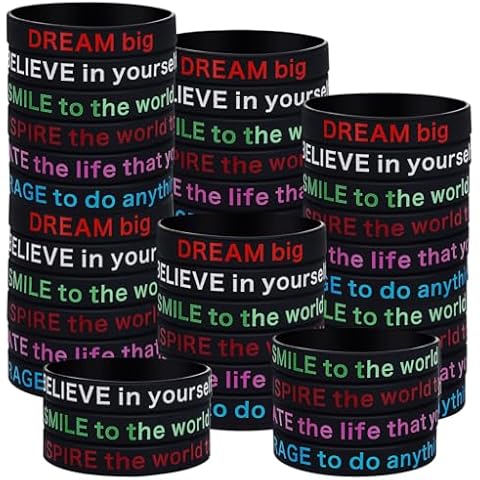 BBTO 48 Pcs Motivational Bracelets Cover