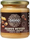Biona Organic Crunchy Peanut Butter with Sea salt 6-Pack – 100% Organic Peanuts, Vegan Peanut Butter, No Palm Oil or Added Sugar, Smooth & Creamy, High Protein, 250g Jars