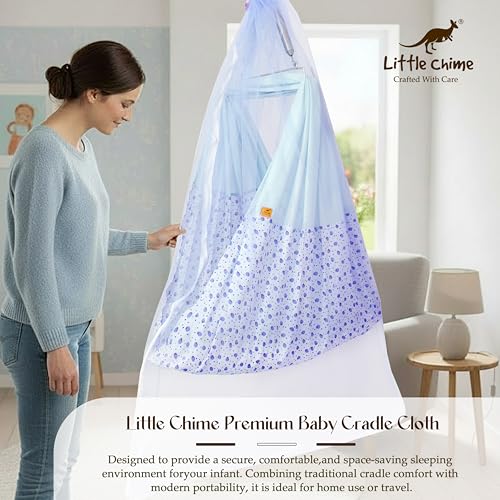 Image of New Born Baby Swing Cradle Set | Hanging Jhula /Jhoola /Palna with Mosquito Net and Triangle Spring Set