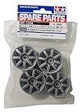 Inhalt: 4 Stück TAMIYA 300051334 - M-Chassis Felgen Mini Cooper S (4), grau
