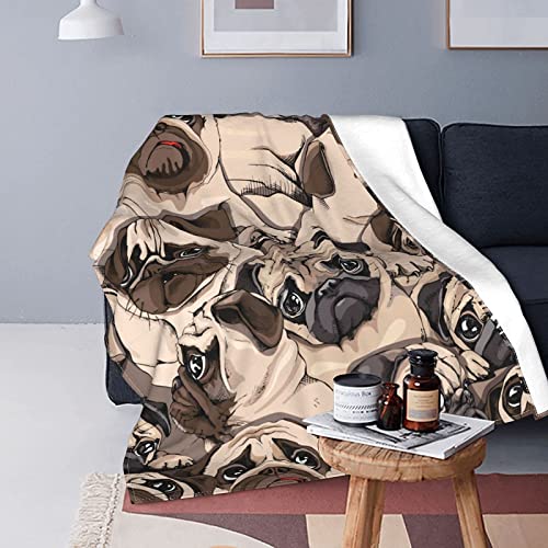Pug Dog Blanket Throw Bed Blankets Cozy Lightweight Soft Sofa Bedding,Gifts Blanket For Women And Men 60X50 Inch #TOP4