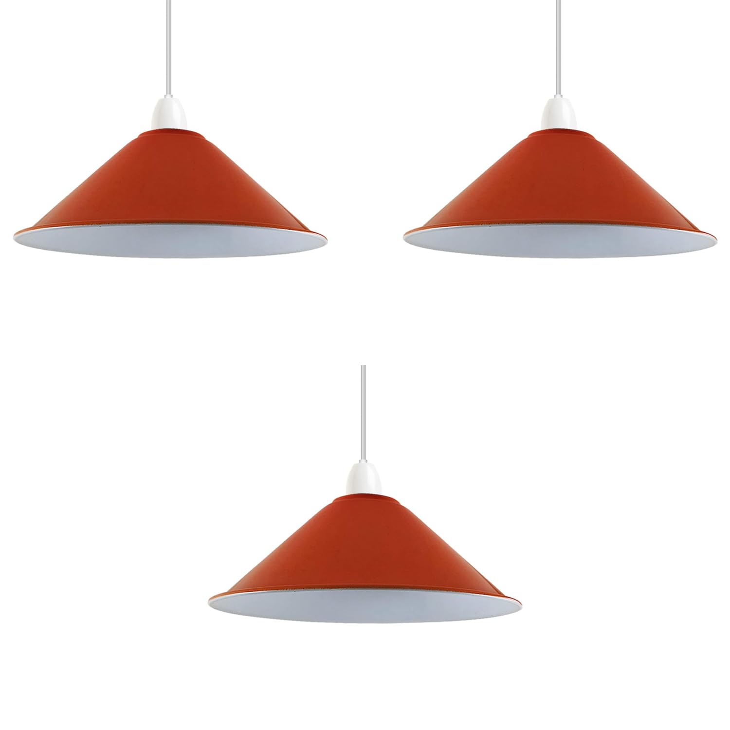 LEDSone Modern Industrial Metal Easy Fit 22cm Cone Shape Pendant Ceiling Light Lampshade for Bed Room, Kitchen, Living Room, Conservatory, Dining Room — image 1