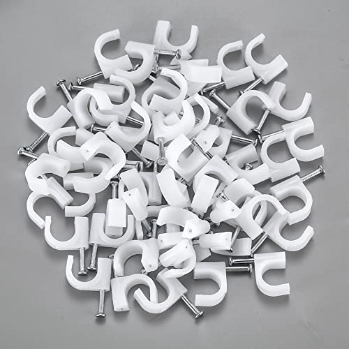 woshilaoDS 700 Pcs Cable Clips with Steel Nails, Cable Wire Cord Management Clips, White Ethernet Cable/Coax Cable/Cable Cord Holder Staples Clips with Tacks Nails for Wall, 4mm 5mm 6mm 8mm 10mm by woshilaoDS - Image 6