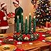 Lezonic 6Pcs Flameless Christmas Tree Candles with Remote Timer, LED Taper Candles Battery Operated Flickering Flame, 10 Inches Green Real Wax Window Candlesticks for New Year Xmas Decorations