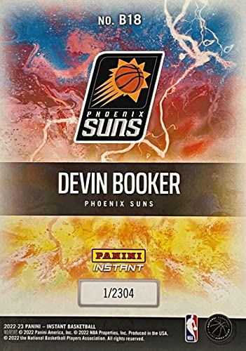 2022-23 Panini Instant Devin Booker Online Exclusive Breakaway Basketball Card - Limited To Only 2304 Cards - Phoenix Suns #TOP1