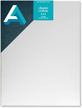Art Alternatives Classic Cotton Stretched Canvas, Studio, .75 in Profile, 6 in x 8 in