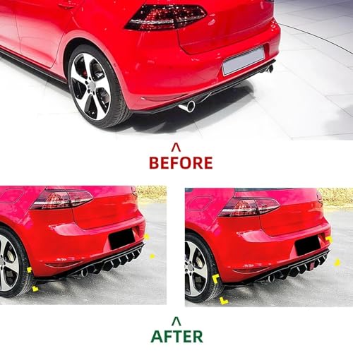 Difusor de parachoques trasero con luces LED para Golf MK7 GTI GTD Hatchback 2