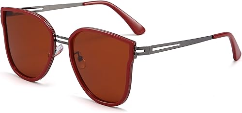 Dollger Lentes de sol polarizados con diseño de ojo de gato para mujer, de gran tamaño, retro, de moda, con protección UV400