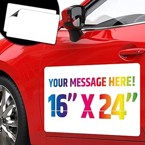 Premium Magnetic Car Signs - Will Never Fly Off Your Vehicle/Truck Door (Upgraded Magnets) - Customize The Magnetic Sheets to Advertise Your Business | Flexible & Lays Flat | 24” X 16” | 2 Pack Cover