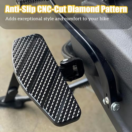 VPZMT Mini Rider's Footpegs Floorboards Pedal for Harley Softail Standard, Low Rider, Street Bob, Fat Bob, Dyna, FX 1984-2017, For 10mm Universality Road king, Road glide, Electra glide, Street glide by VPZMT - Image 2