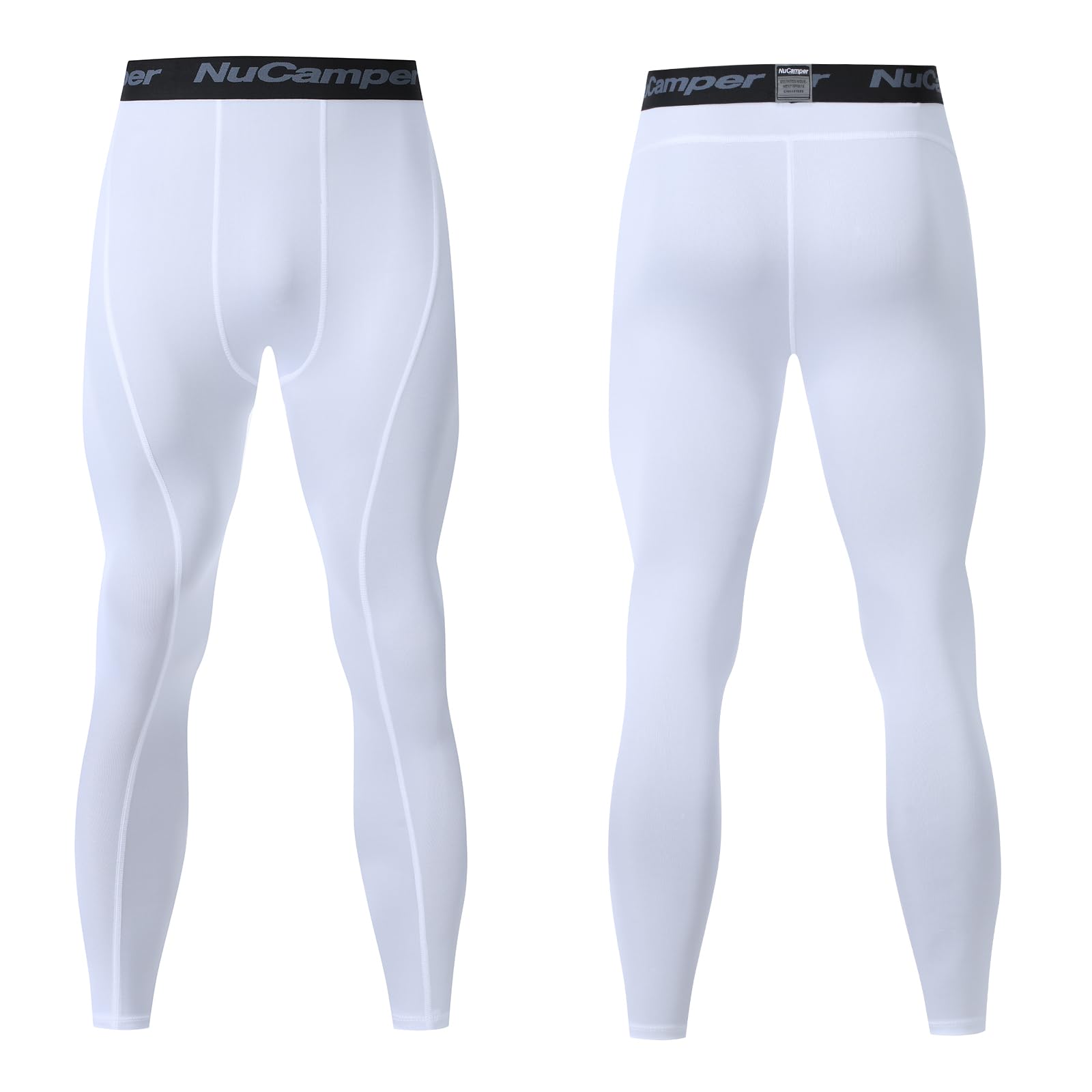 NuCamper Pantalones de Compresión para Hombres, Correr Baselayer Leggings, Secado Rápido, Entrenamiento Atlético