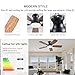 JSAITEE Ceiling Fans with Lights, 42 Inch Low Profile Ceiling Fan with Light and Remote Control, Flush Mount, DC Reversible Motor, Noiseless, Brown 6 Speeds Ceiling Fan for Bedroom