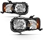 ACANII - For 2001 2002 2003 2004 Ford Escape Black Housing Headlighs Headlamps Replacement Driver & Passenger