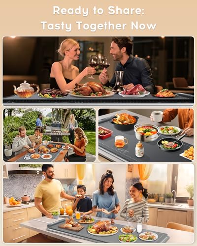Image of Warming Mat For Food Extra Large 36 inchx16 inch 580W Food Warming Mat With Heat Resistant Pad,Chafing Dishes for Buffet 6 Temp 6 Hour,Roll Up Food Warmers for Parties Buffet for Catering Gatherings