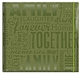 MCS MBI 13.5x12.5 Inch Embossed Gloss Expressions Scrapbook Album with 12x12 Inch Pages, Green, Embossed 