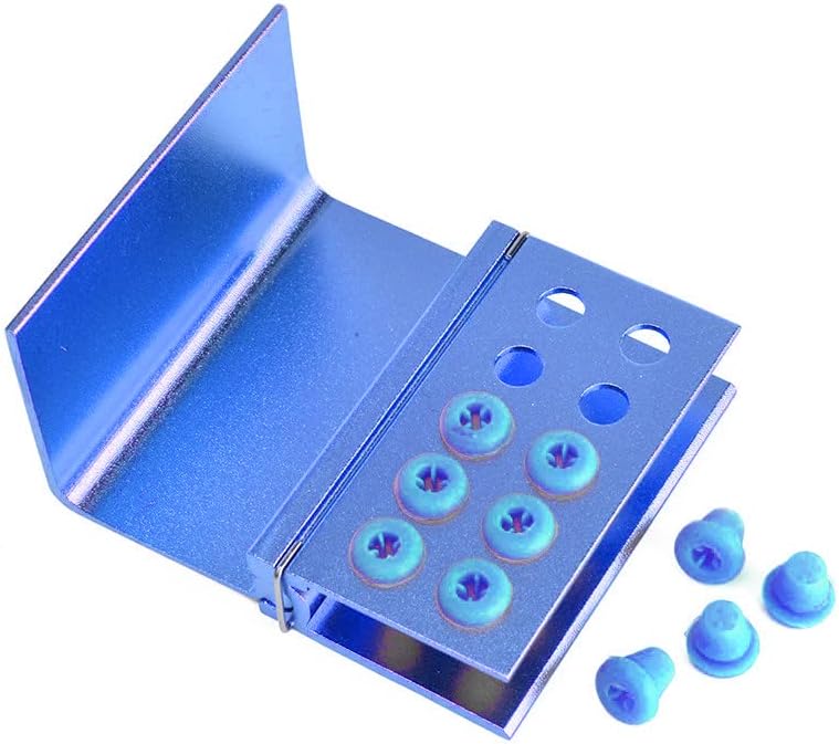 5Pcs 10 Holes Dental Burs Holder Block Case for CA/RA＆FG Dental Autoclavable Burs Holder Blue