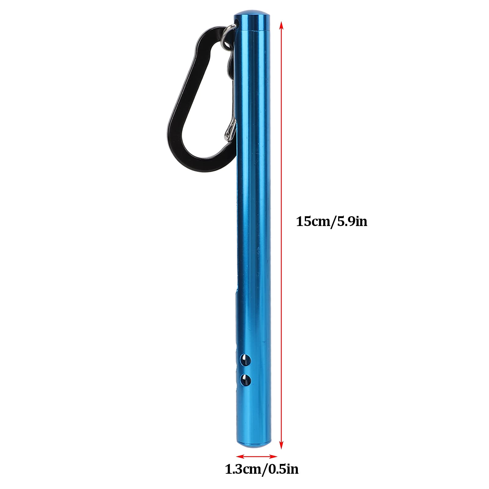 equlup Fishing Thermometer, 15x1.3cm/5.9x0.5in Fly Fishing Water Streamer Thermometer Lightweight Water Temperature Measurement Tools with Carabiner for Anglers (Blue)