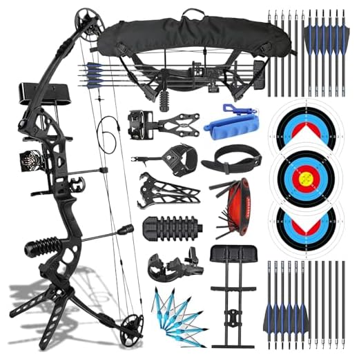 ZSHJG Compound Bogen Set Bogenset für Bogenschießen Sportbogen Verstellbarer Jagd Compoundbogenset 30-55 lbs 310fps Jagdausrüstung mit Komplettes Zubehör Kit