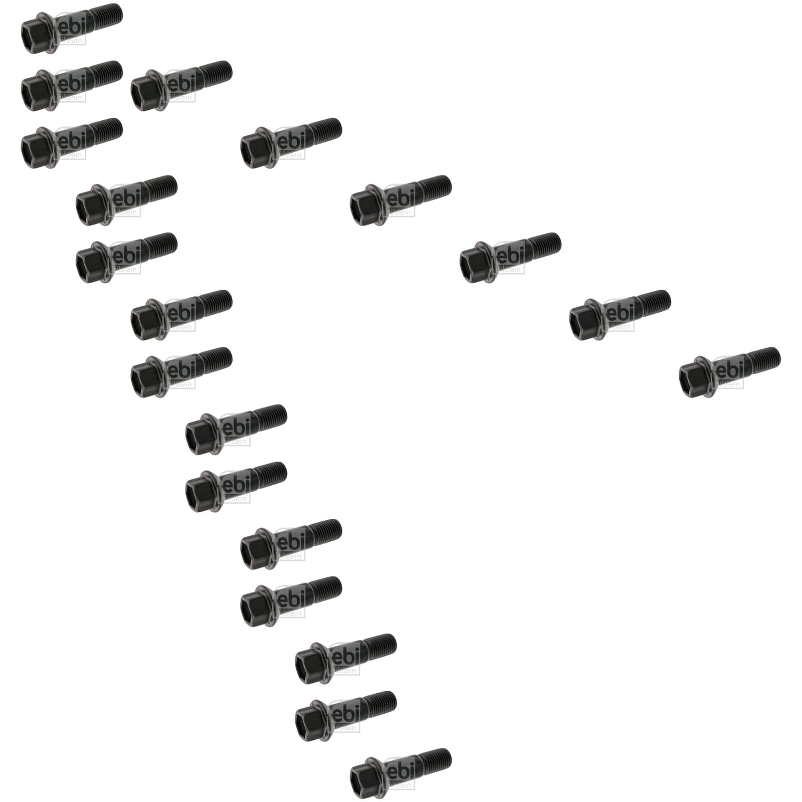 20x Febi Radschrauben Satz Schwarz 63mm Kugelbund A/g | 20x 45757 für Leichtmetallfelgen