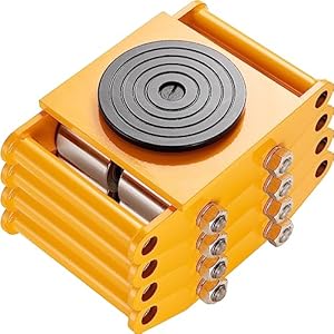 VEVOR Machine-verhuizer 4 stuks transportwagen zware lading 12 T Transporter Industriële Apparatuur 4 Wielen Koolstofstaal Antislip Sokkel 360° Rotatie voor Magazijn Werkplaats Fabriek