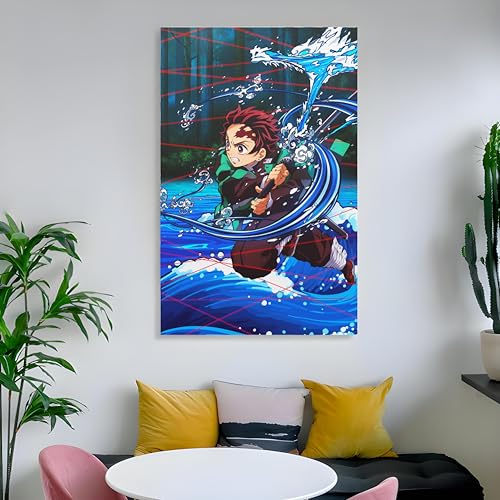 Image of ANIME CREATION | Tanjiro Kamado Poster | Water Breathing Tanjiro | Demon Slayer Anime Poster | Home Wall Art Decor Poster | Premium 350GSM Matte Finish Paper (A4 (29.7 x 21cm), Tanjiro Kamado)