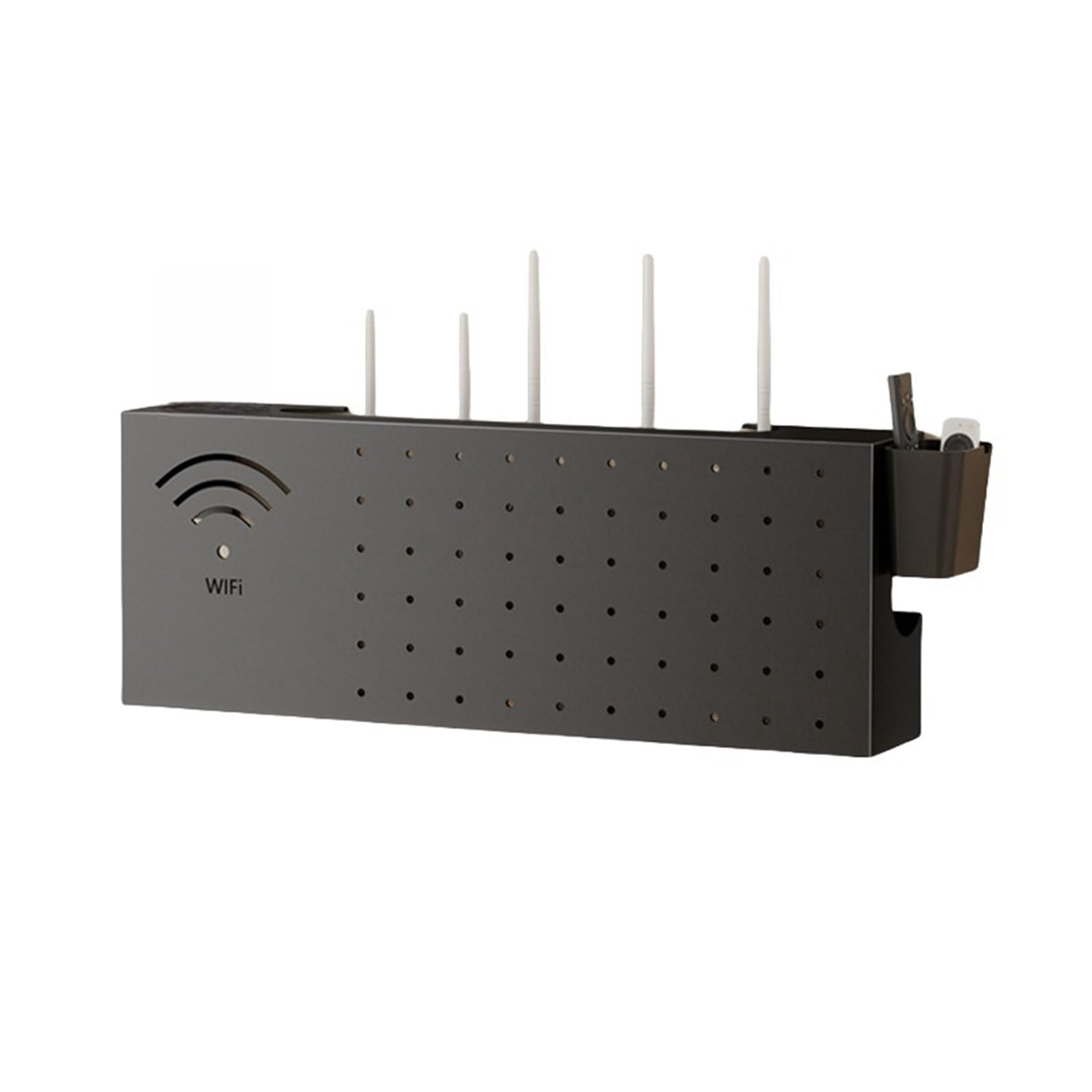 Armoire de rangement pour routeur WiFi – Support mural/table pour routeur et modem, design dissimulé avec étagère, multiprise et gestion des câbles pour la maison/le bureau