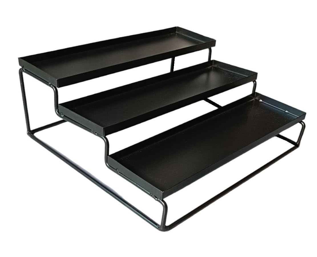 Cri8HubKitchen 3-Tier Step Standing rack Kitchen Spice Bottle Rack Organizer for Cabinet Cupboard Pantry Shelf Bathroom organizer Rack