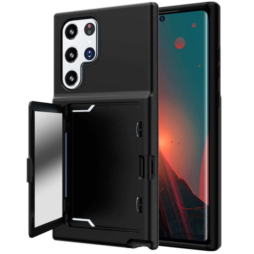 Coque portefeuille noire pour Galaxy S22 Plus avec miroir - 7