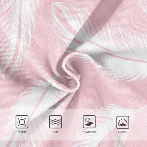 Delicate White Feathers Pink Girl Panties Cute Girls Underwear Toddler Cotton Artistic Undies Kids Briefs 2t3