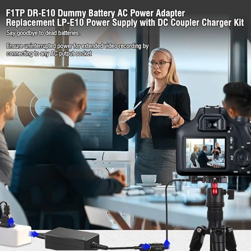 F1TP-ACK-E10-AC-Power-Supply-Adapter-DR-E10-Dummy-Battery-Kit-Replace-LP-E10-Battery-for-Canon-EOS-Rebel-T3-T5-T6-T7-1100D-1200D-1300D-1500D-2000D-CamerasBlack