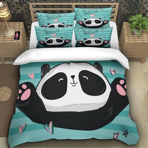 Housse de couette panda mignon en microfibre 140x200 - 5