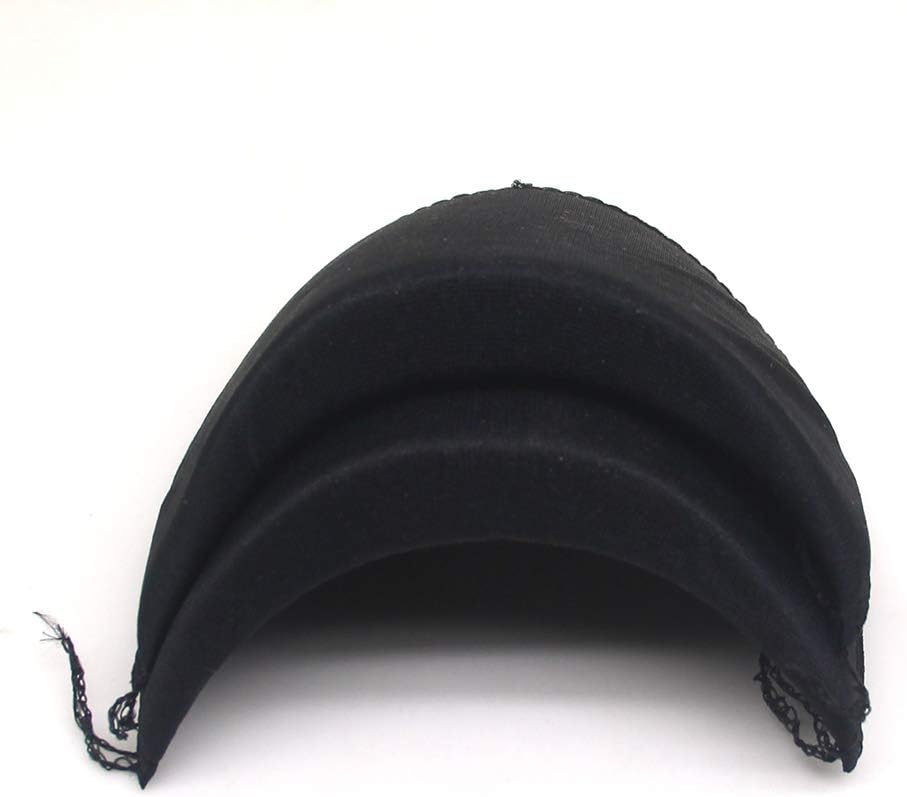 4 Pairs Black White Covered Set-in Shoulder Pads Sewing Foam Pads for Blazer Suit Coat Jacket Clothes (Black, Large/Thickness 10mm)