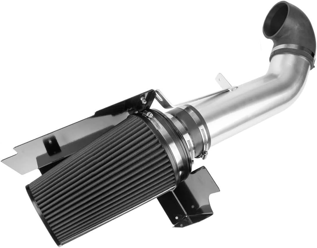 Torchbeam Cold Air Intake Filters System Kits Fit for GMC/Chevy 1999-2006 V8 4.8L/5.3L/6.0L, Aluminum Filter System Replacement Black