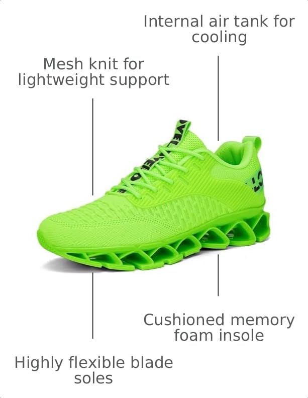Image of Vooncosir Men's Fashion Sneakers Breathable Mesh Running Shoes Blade Non Slip Soft Sole Casual Athletic Walking Shoes
