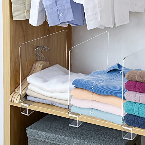 Whirlbliss Shelf Dividers- Shelf Dividers For Closet Organization- Clear Shelf Dividers For Closets-Acrylic Shelf Dividers- Closet Dividers For Shelves- Closet Shelf Divider For Bedroom-Kitchen-Office #TOP3