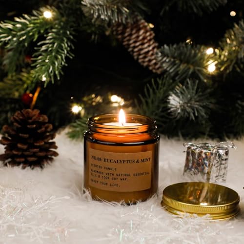 Scented Candles Gift Set 8 Pack 3.5 Oz Soy Wax Jar Candles Aromatherapy for Her with Rose, Teakwood, Amber, Mint Grapfruit Home Fragrance Relaxing Candles Gift for Lover Women Mum Wife Mother's Day - Image 6