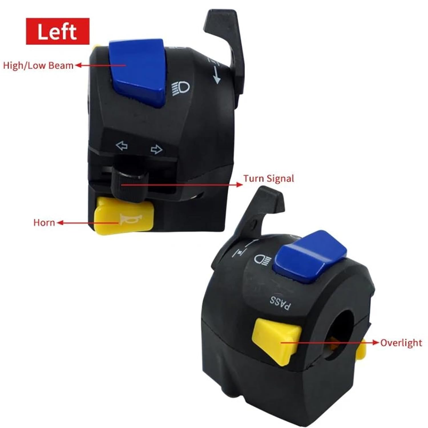 オートバイ バイク ウインカー スイッチ ボタン 12V ユニバーサルオートバイ 22 ミリメートルハンドルバーコントロールスイッチ