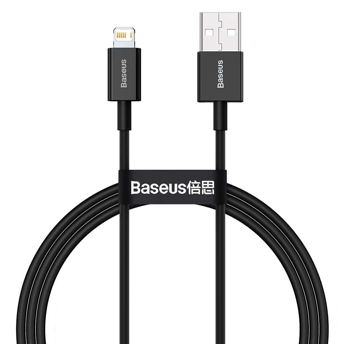 Baseus Superior Series PD 2.4A USB to Lightning Cable, High-Speed 480Mbps Data Cable for iPhone 14 Pro Max/14 Pro/14 plus/14, 13 12 11 Pro Max XS XR X 8 7 6, iPad, AirPods, etc (1M) – Black