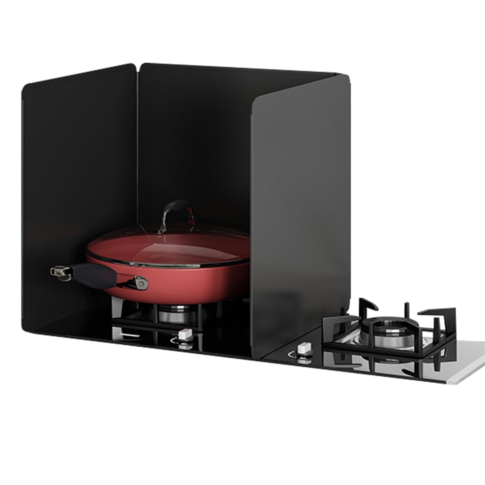 AFQBOEQXY Splatter Guard Splash Back, Stove Splatter Guard Foldable Stainless Steel Non Stick 3 Sided Black Multiple Sizes(30x40x40cm)