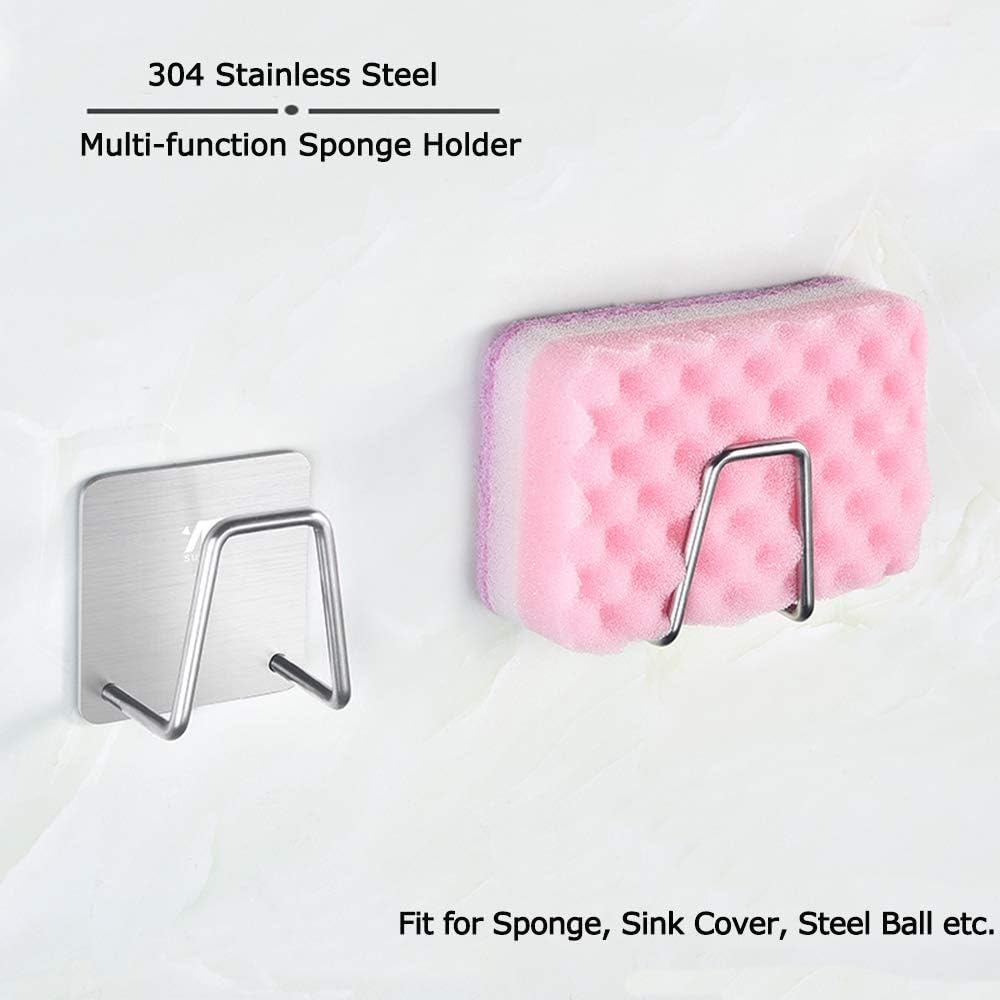 Suporte de sucção para pia de cozinha Decdeal para esponjas, suporte de sabonete, suporte de aço inoxidável para pia de cozinha Suporte de sucção para pia de cozinha Decdeal para esponjas, suporte de sabonete, suporte de aço inoxidável para pia de cozinha