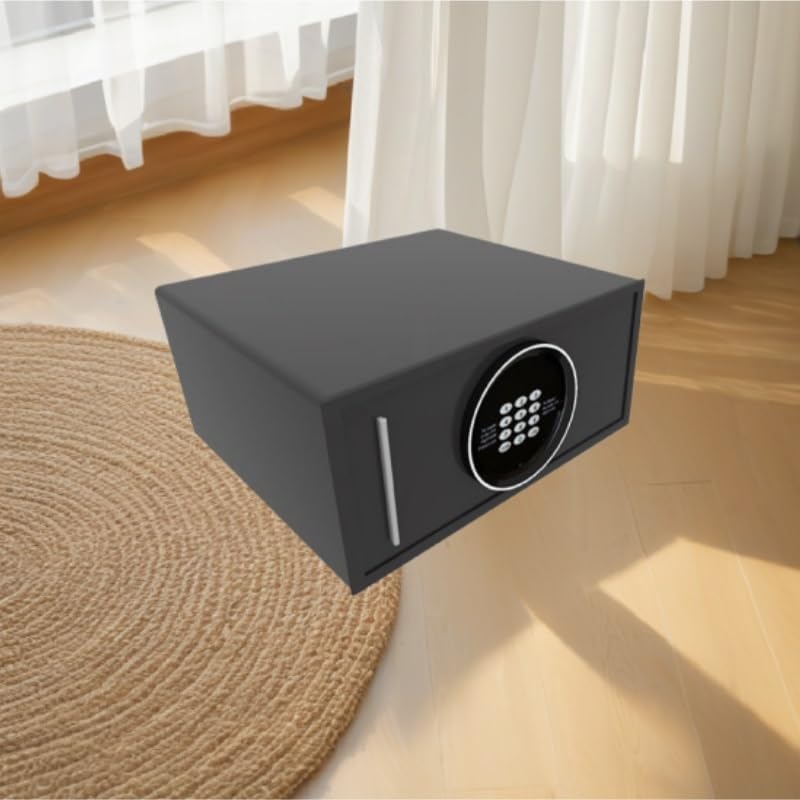 Password Protected Safe for Home Hotel Bedside Use | Safe Deposit Box Office Security Anti Theft Storage Safe