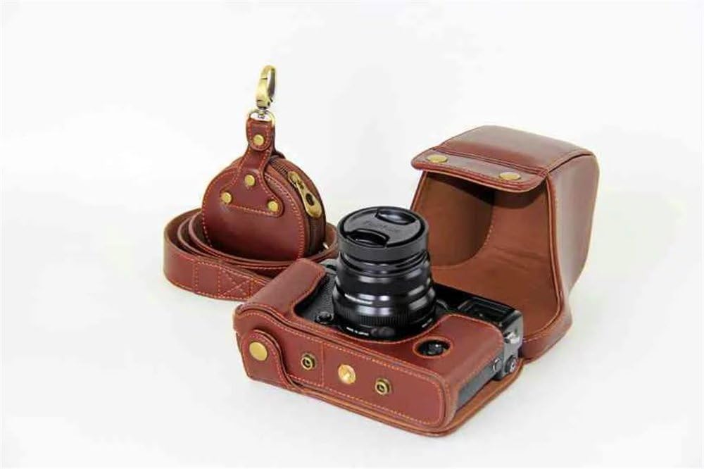 X-Pro2 X-Pro 3 Case, BolinuUS Genuine Real Leather Camera Case Bag Cover for Fuji X-Pro2 Fujifilm X Pro2 X-Pro3 XPro3 with XF35mm Lens Bottom Opening Version + Neck Strap + Mini Storage Bag