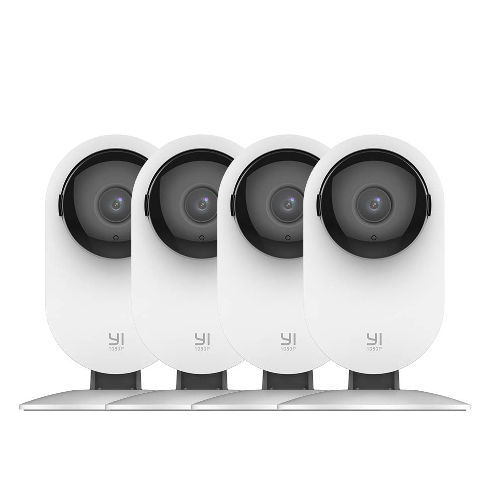 YI 4pc Security Home Camera, 1080p WiFi Smart Indoor Nanny IP Cam with Night Vision, 2-Way Audio, Motion Detection, Phone ...