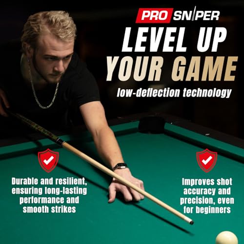 Prosniper Premium Pool Sticks Set of 4 | 58-Inch, 19-Oz Canadian Maple Pool Cue with Low-Deflection Shaft & 4 Extra Chalks | Pro-Grade Billiard Cue for Home & Bar Play - Image 3